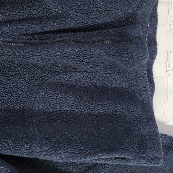 Vintage 90s Field & Stream Outdoor Sherpa Fleece Blue Tan Womens Jacket Size Med - Picture 10 of 17